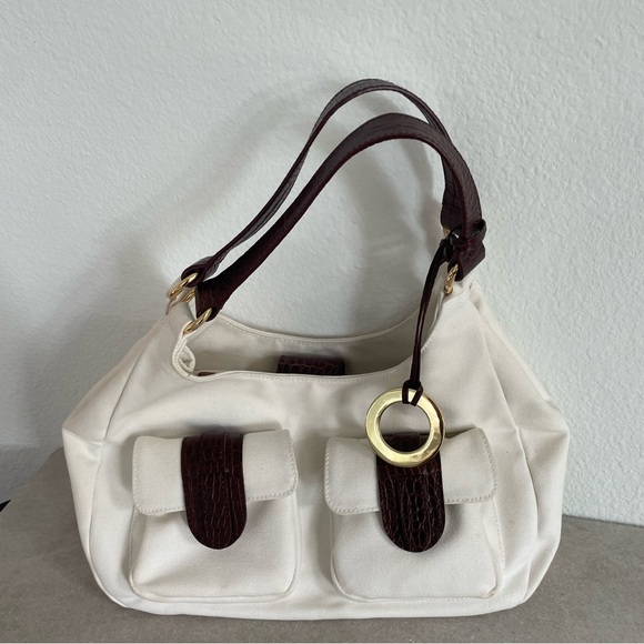 Ralph Lauren White Canvas and Leather shoulder bag - Picture 4 of 8